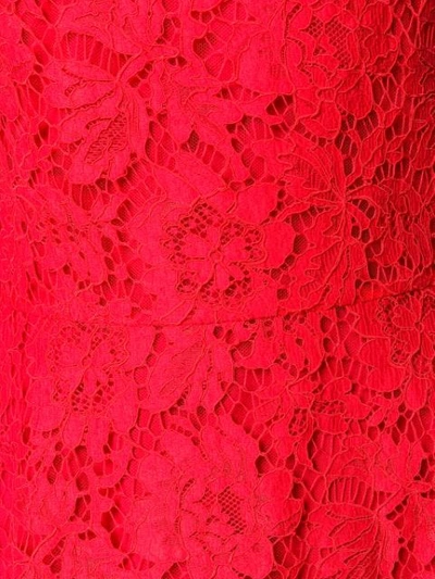 Shop Valentino Brocade Dress In Red