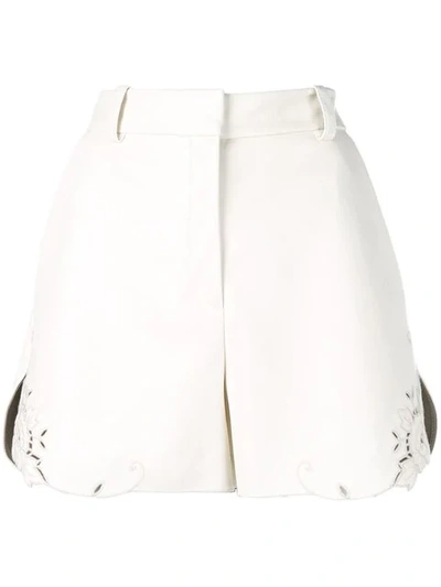 Shop Stella Mccartney Broderie Anglaise Trim Shorts In White