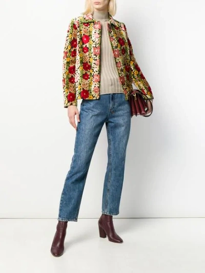 Shop Etro Floral Embroidered Jacket In 1