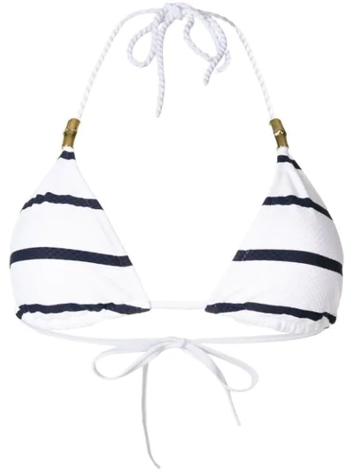 Shop Heidi Klein Striped Triangle Bikini Top - White