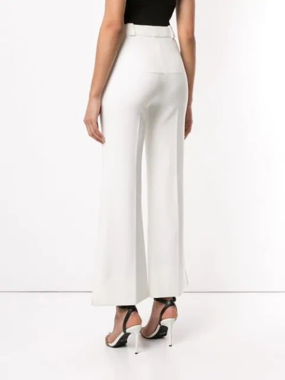 Shop Roland Mouret Dilman Flare Trousers In White