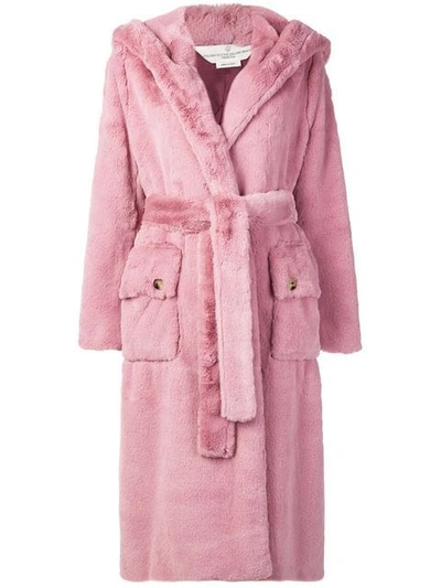 Shop Golden Goose Oversized Hooded Coat In Pink