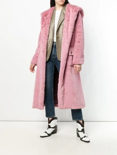 Shop Golden Goose Oversized Hooded Coat In Pink