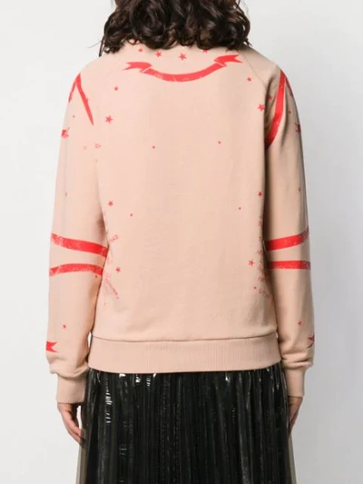 Shop Givenchy Printed Crew Neck Sweatshirt In Neutrals