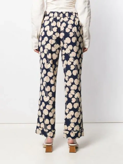 Shop Diane Von Furstenberg Leaf Kimono Trousers In Blue
