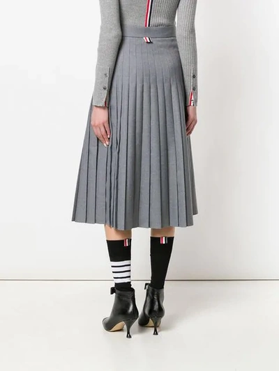 Shop Thom Browne School Uniform Pleated Skirt In Grey