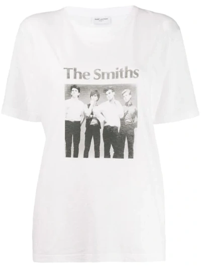 Shop Saint Laurent The Smiths-print T-shirt In White