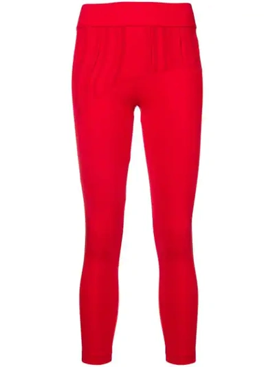 Shop No Ka'oi Pintuck Panel Front Leggings In Red