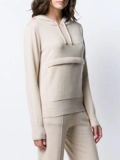 Shop Joseph Hooded Knit Jumper In Neutrals