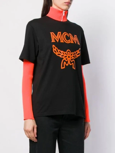 Shop Mcm Logo Print T-shirt In Black