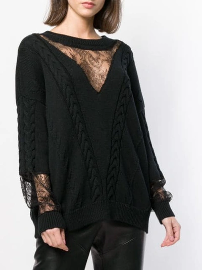 Shop Almaz Cable Knit Jumper In Black