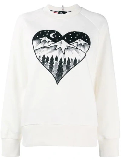Shop Moncler Après Ski Embroidered Sweater In White