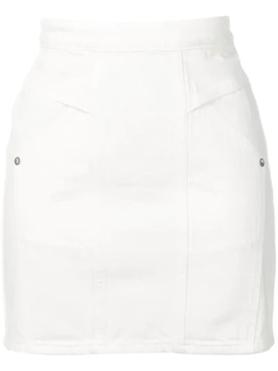 Shop Adaptation Fitted Denim Skirt In White