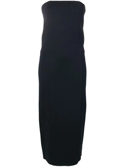 Shop Givenchy Ribbed Tube Dress In Blue