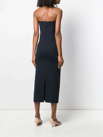 Givenchy Strapless Ribbed-knit Midi Dress In Blue