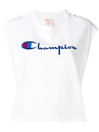 Shop Champion Oversized Tank Sweatshirt In White