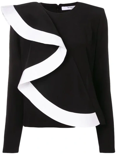 Shop Givenchy Ruffled Top In 001nero