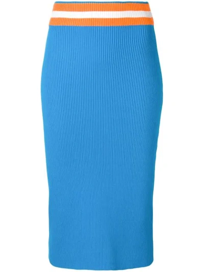 CALVIN KLEIN 中长铅笔半身裙 - 蓝色