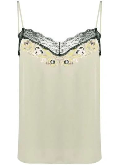 Shop Etro Floral Embroidered Camisole In Green