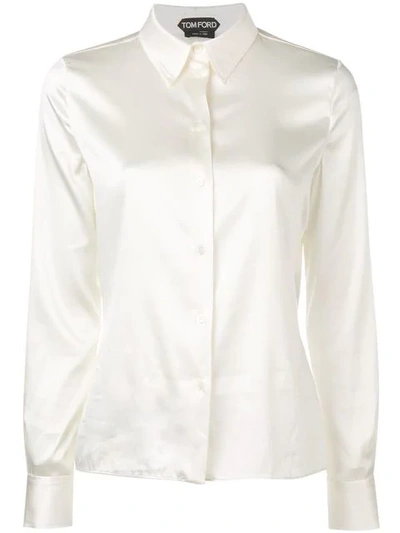 Shop Tom Ford Pointed Collar Shirt In White