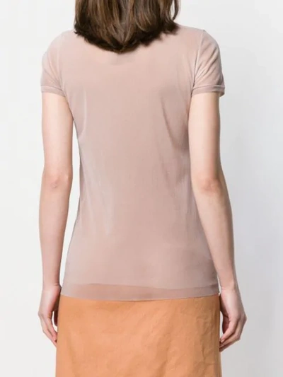 Shop Avant Toi Round-neck Tulle T-shirt In Neutrals