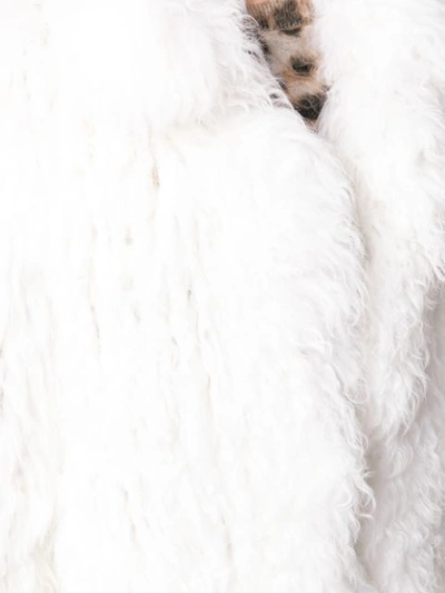 Shop Yves Salomon Meteo Lamb Fur Overcoat - White