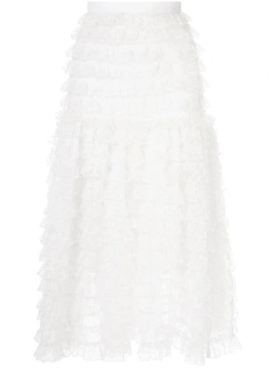 Shop Bambah Victorian Lace Midi Skirt In White