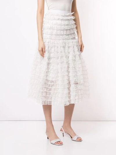 Shop Bambah Victorian Lace Midi Skirt In White
