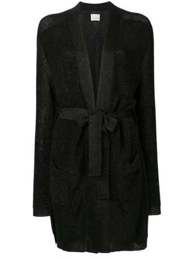 Shop Laneus Knitted Cardigan In Black