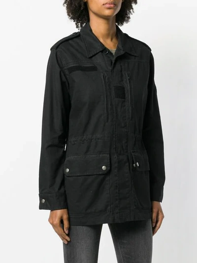 Shop Saint Laurent Military Parka Jacket In Black