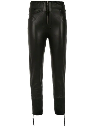 Shop Andrea Bogosian Leather Skinny Pants In Black