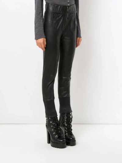 Shop Andrea Bogosian Leather Skinny Pants In Black