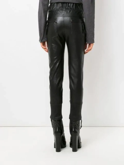Shop Andrea Bogosian Leather Skinny Pants In Black