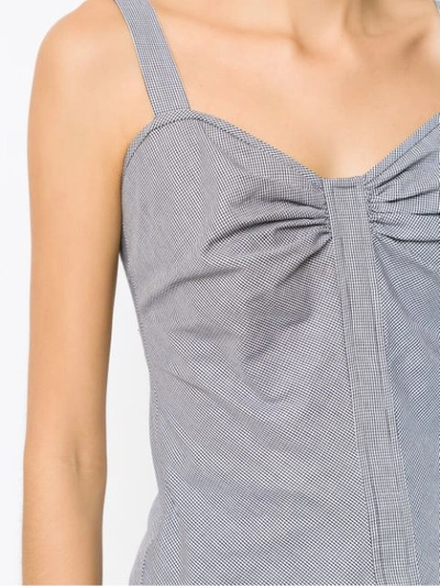 Shop Sissa Ruched Gingham Blouse In Grey