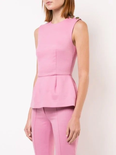 Shop Adam Lippes Double Face Tailored Top In Pink