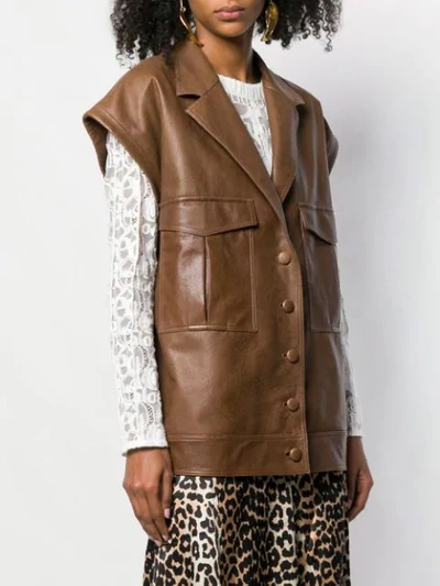 Shop Nehera Lodes Leather Jacket In Brown