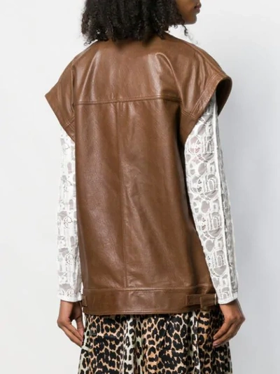Shop Nehera Lodes Leather Jacket In Brown