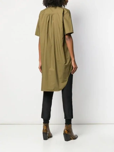 Shop A.f.vandevorst Oversized Half-button Shirt - Green