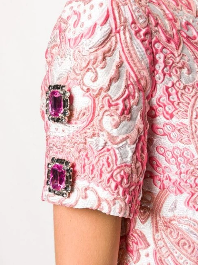 Shop Dolce & Gabbana Jacquard Mini Dress In Pink