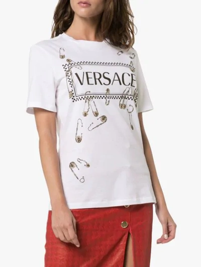 Shop Versace Printed 90s Vintage Logo T-shirt - White