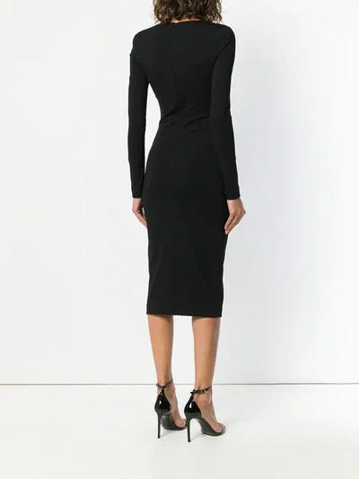 Shop Dsquared2 Silhoette Fitted Midi Dress In Black
