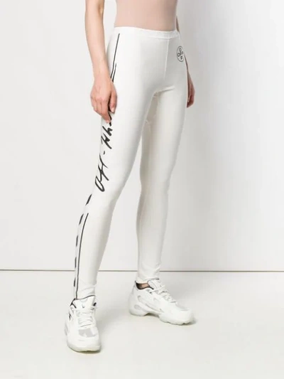 OFF-WHITE GRAPHIC PRINT LEGGINGS - 白色