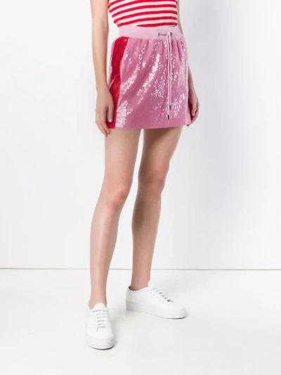 Shop Alberta Ferretti Sequin Mini Skirt In Pink
