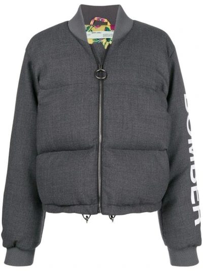 Shop Off-white Puffer Bomber Jacket In Grey