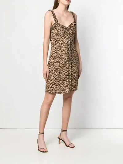 Shop Andamane Leopard Pattern Sleeveless Dress In Brown