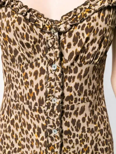 Shop Andamane Leopard Pattern Sleeveless Dress In Brown