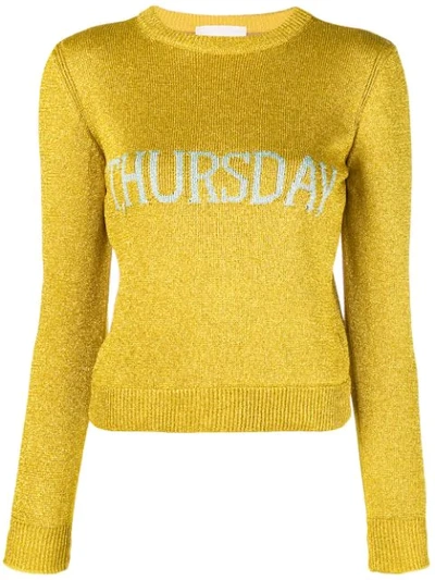 Shop Alberta Ferretti Crew Neck Jumper In Yellow