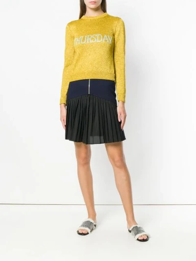 Shop Alberta Ferretti Crew Neck Jumper In Yellow