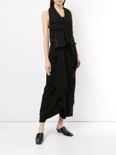 Shop Yohji Yamamoto Multi Pocket Vest - Black
