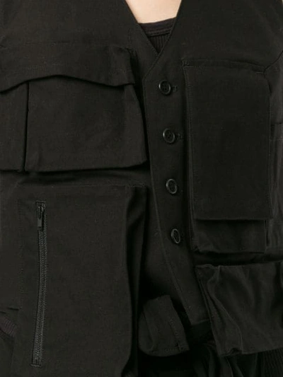 Shop Yohji Yamamoto Multi Pocket Vest - Black